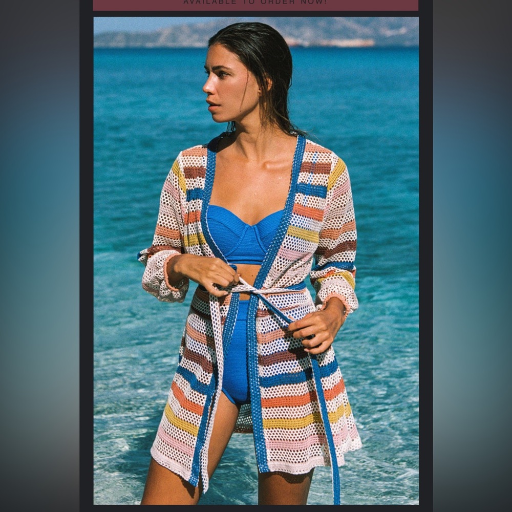 Poolside Mini Robe In Beach Stripe